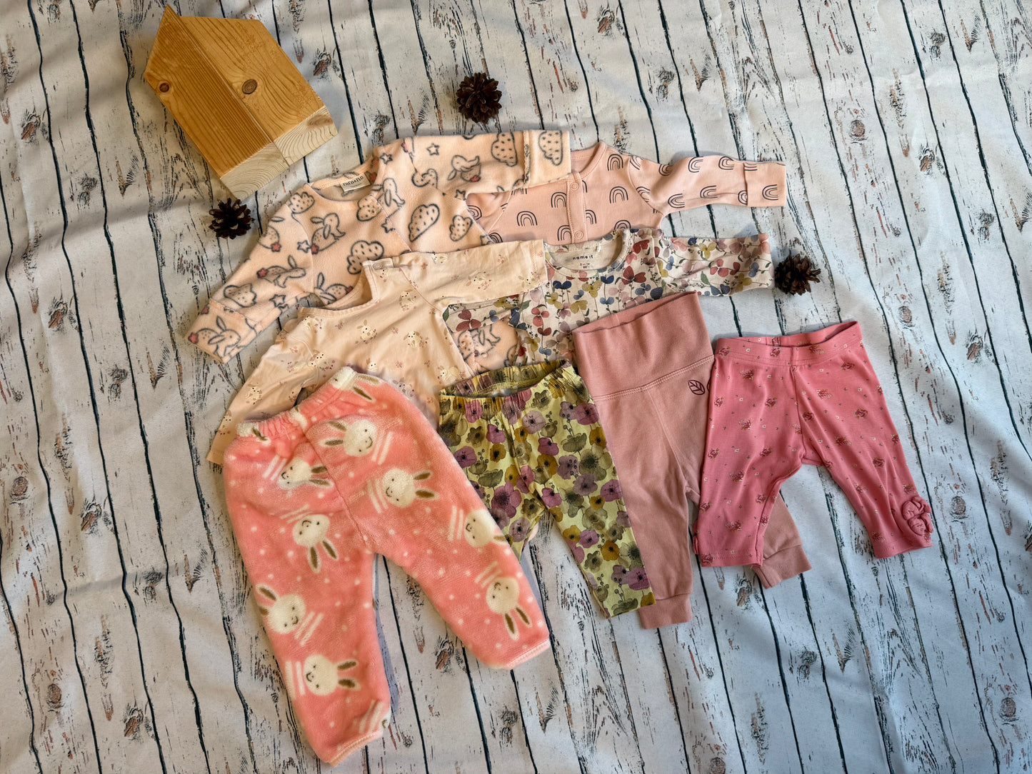 🐰 Rožinis debesų rinkinukas mažylei (50-56 dydis)☁️