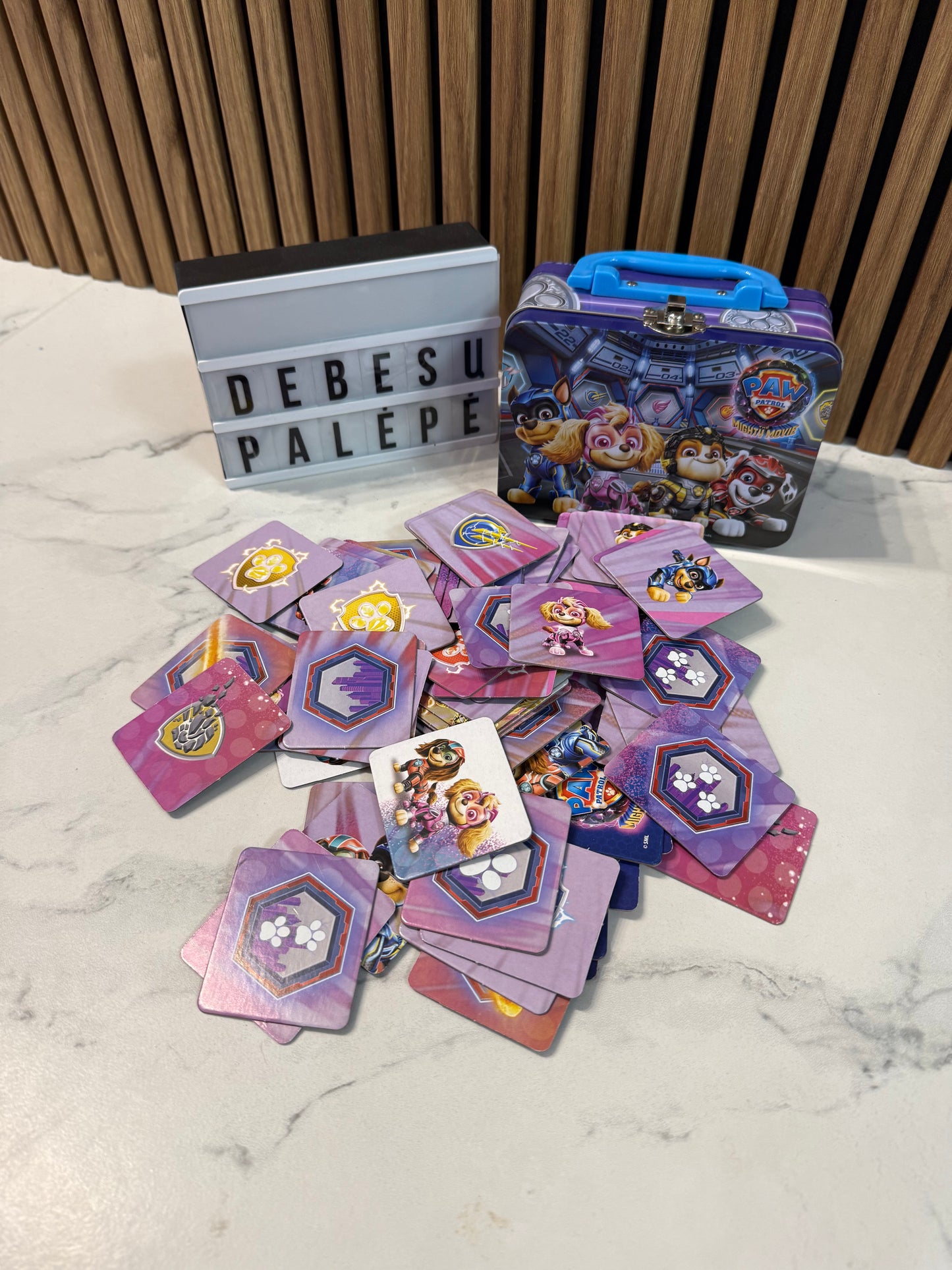 PAW Patrol atminties žaidimas metalinėje dėžutėje