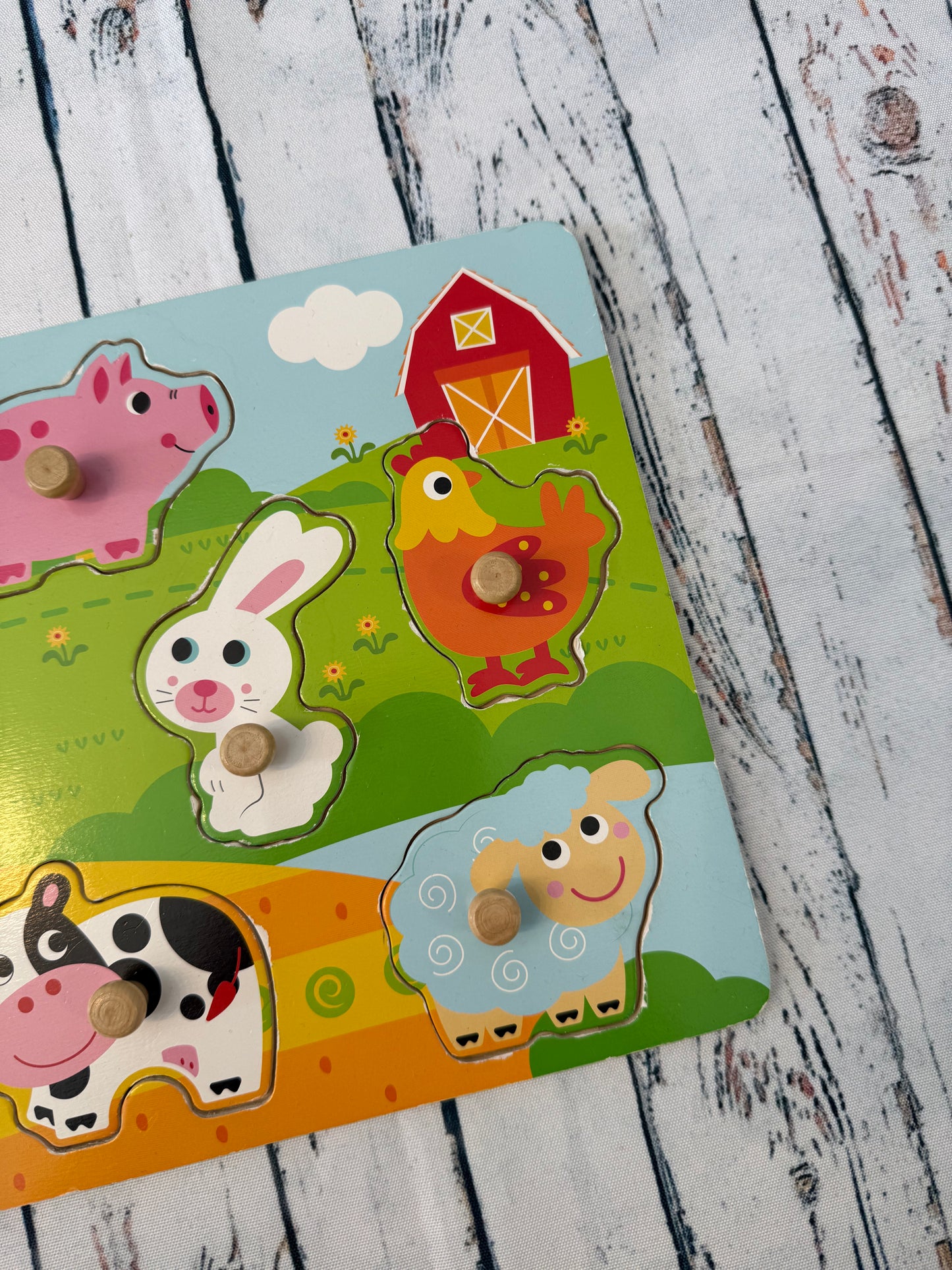 Ūkio gyvūnėliai – medinė dėlionė 🐄🐑