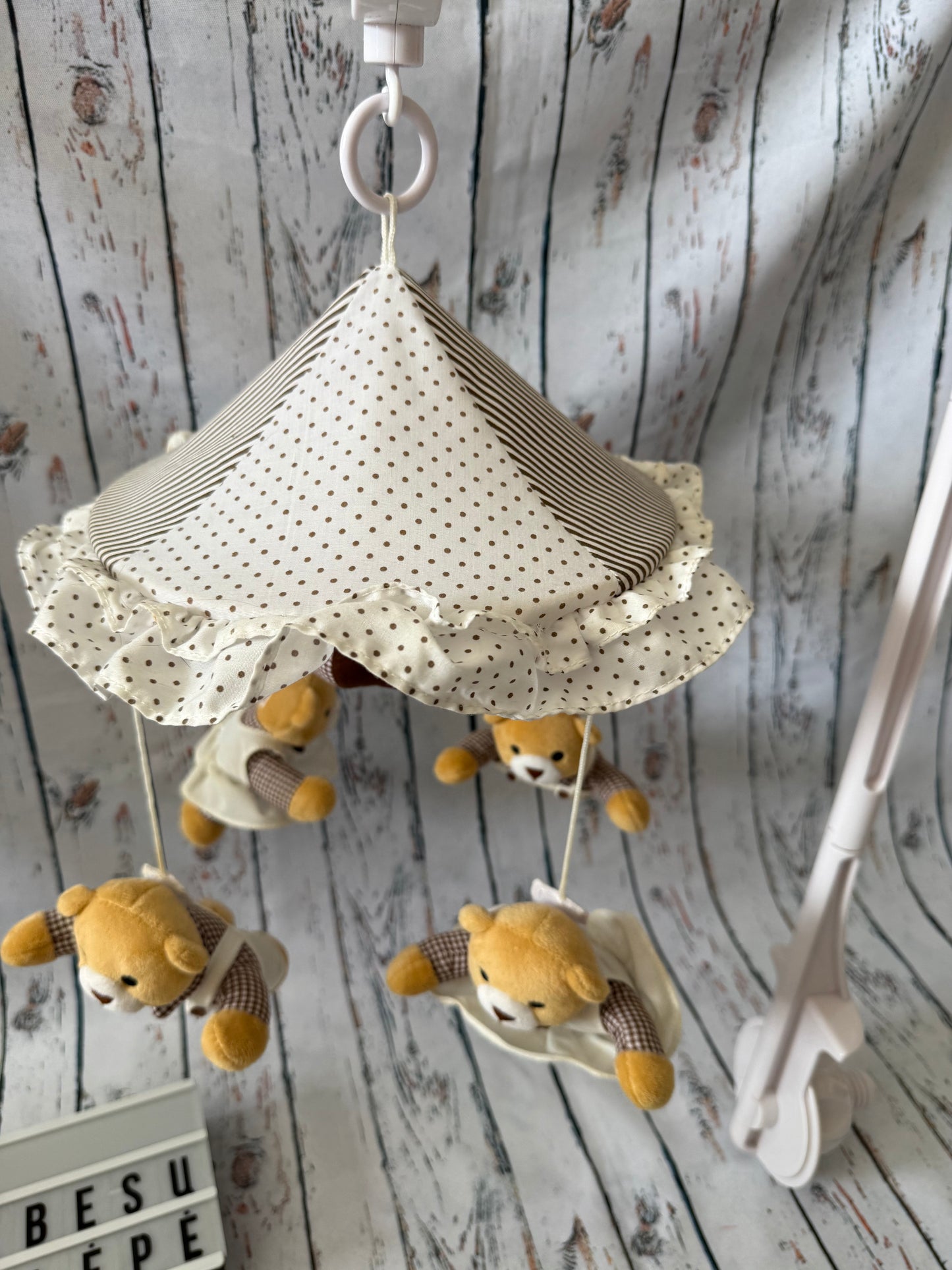 🧸🎵 Karuselė kūdikio lovelei su meškučiais