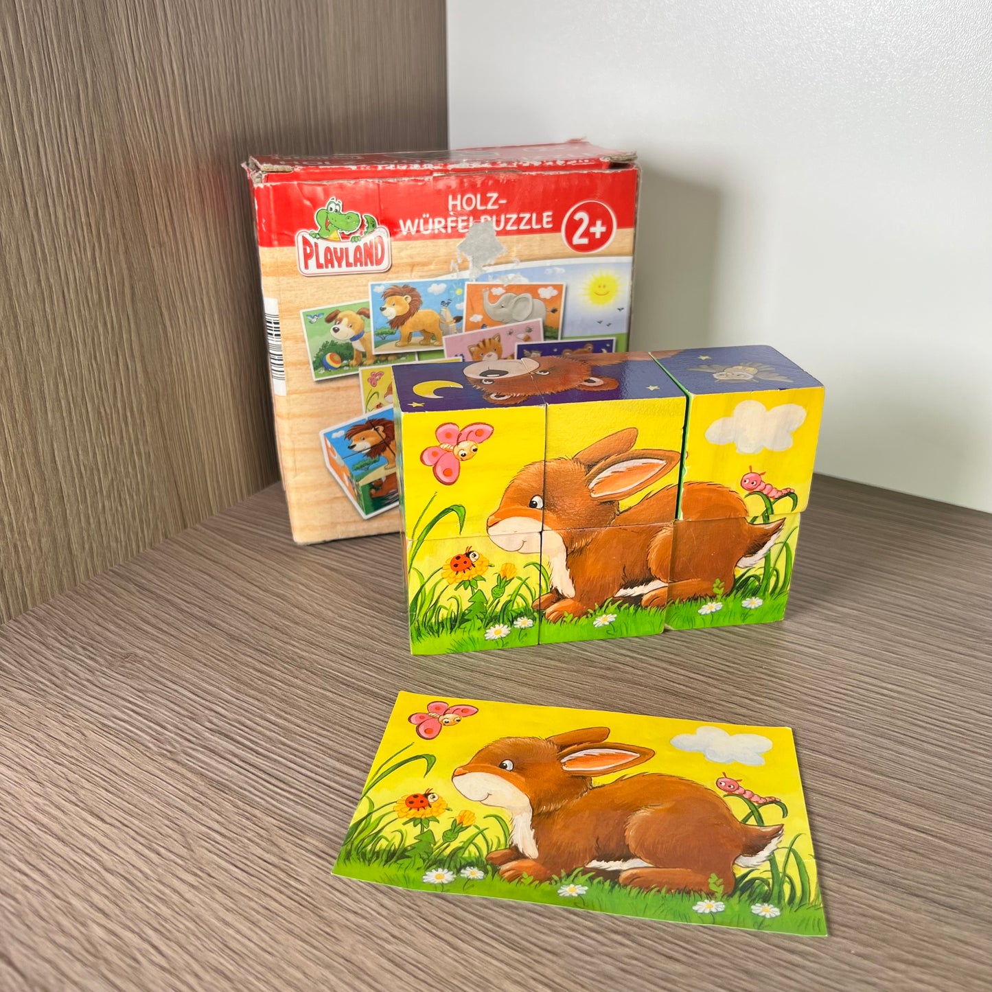 Medinės kaladėlės su paveiskliukais