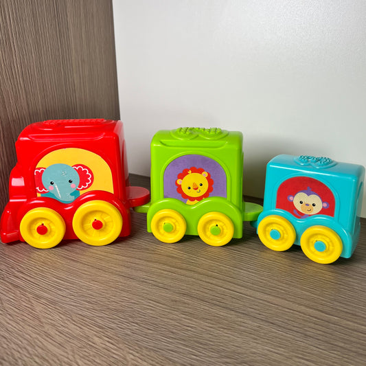 Traukinukas, kaladėlės, Fisher price