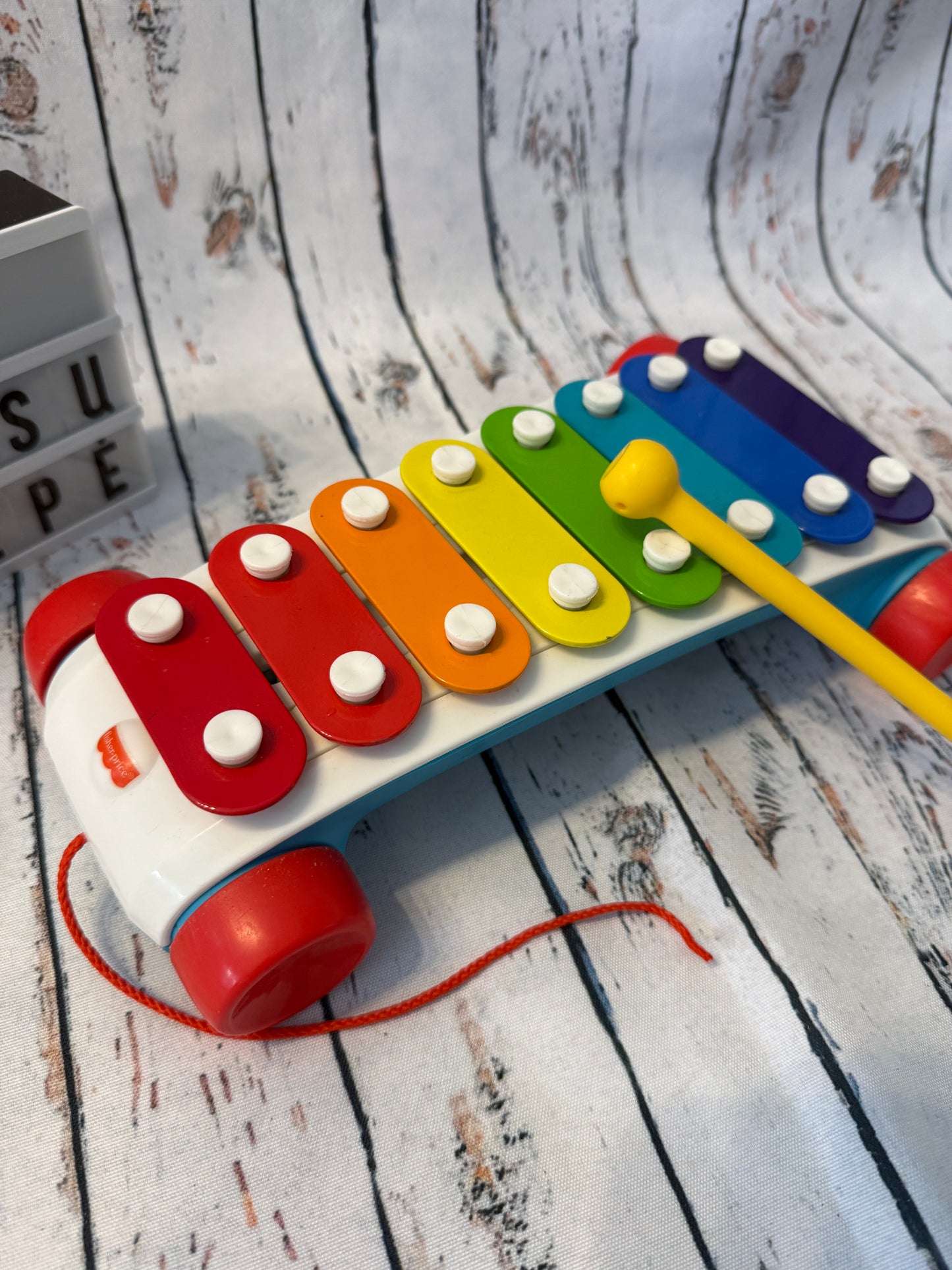 🎶🌈 Spalvingas vaikiškas ksilofonas su ratukais