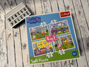🐷🧩 „Trefl Peppa Pig 4 in 1“ – 4 dėlionių rinkinys