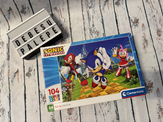 💙⚡ „Clementoni Sonic“ dėlionė – 104 detalės