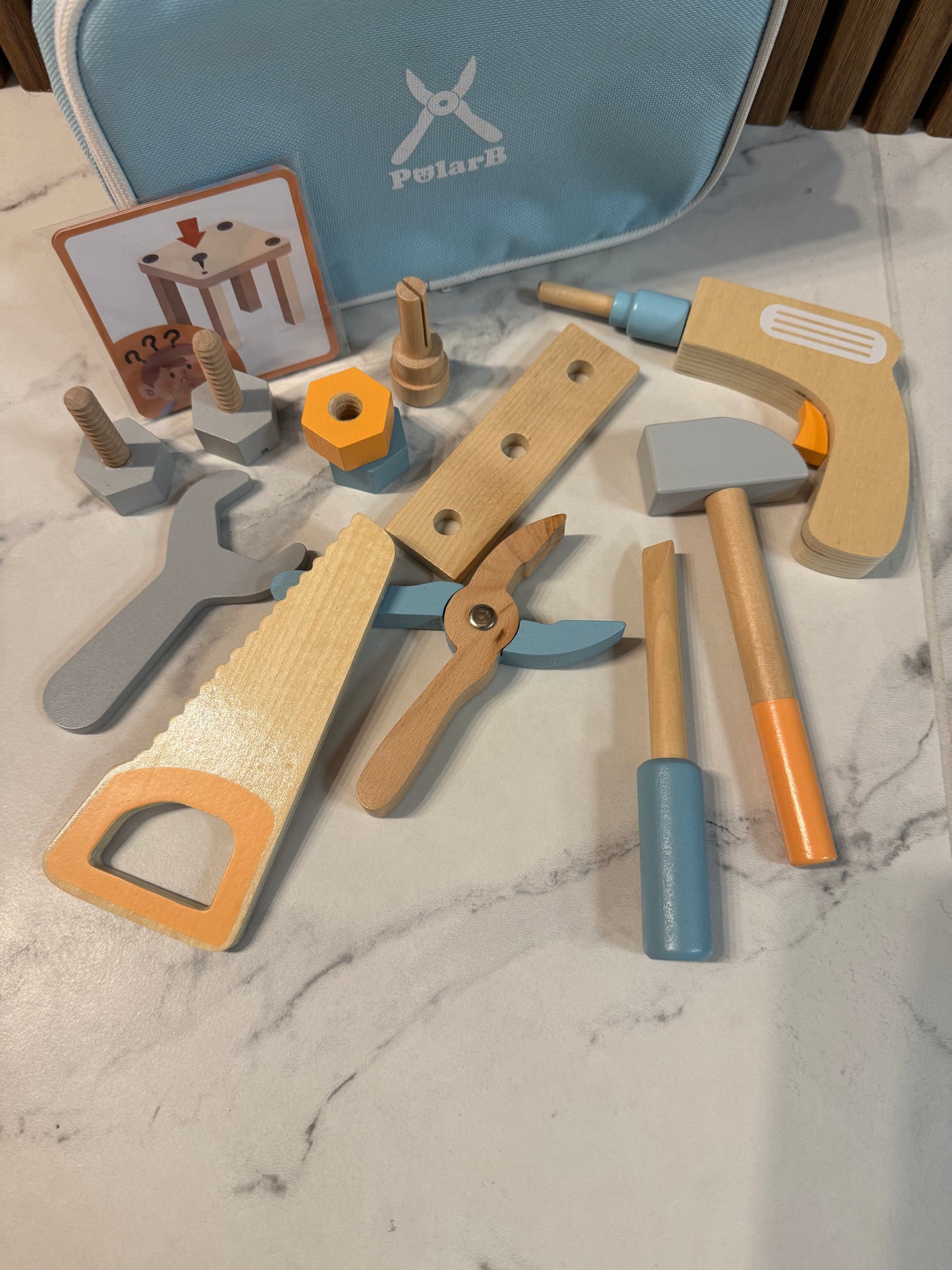 Medinis meistro įrankių rinkinys „Mažasis statybininkas“