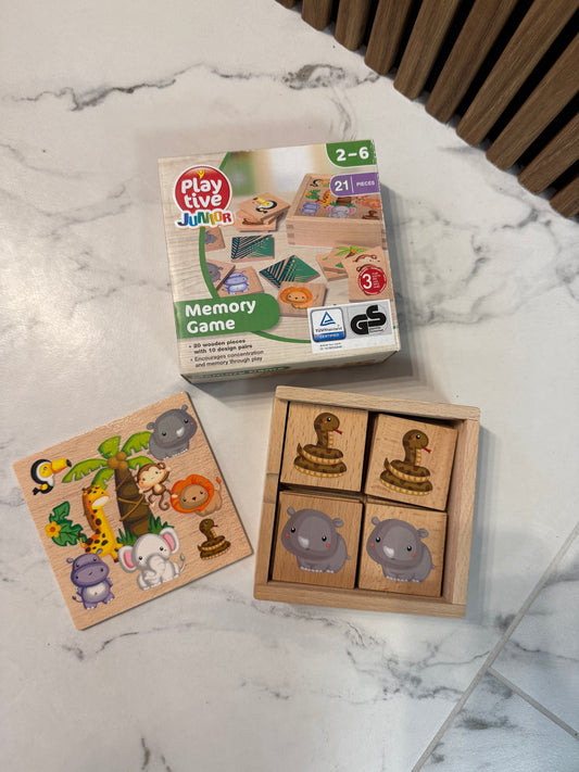 Medinė atminties dėlionė „Džiunglių draugai“