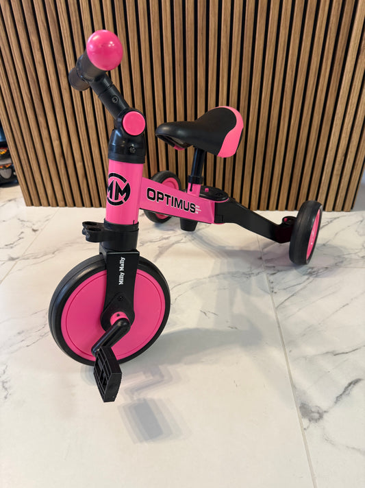 Rožinis Optimus triratukas mažajai keliautojai