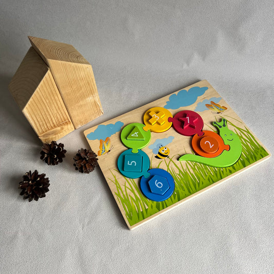 Dėlionė medinė skaičiai, formos, spalvos