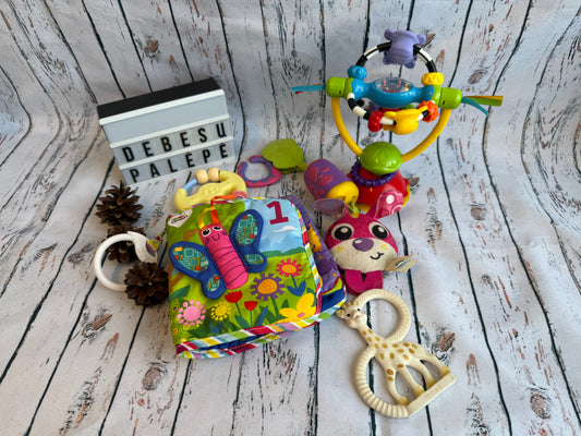 🧸 Sensorinių žaislų rinkinys mažyliui „Tyrinėk ir atrask“