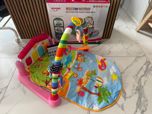 🌈🧸 „Dream World“ daugiafunkcis lavinamasis kilimėlis kūdikiui