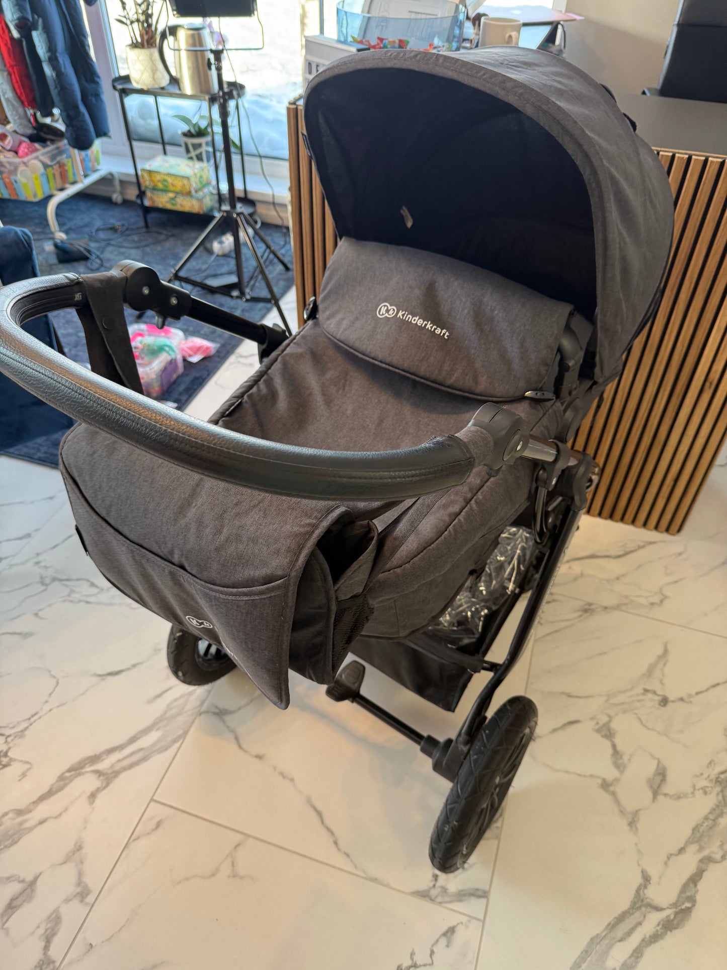 Universalus vežimėlis KinderKraft XMoov 3in1, tamsiai pilka