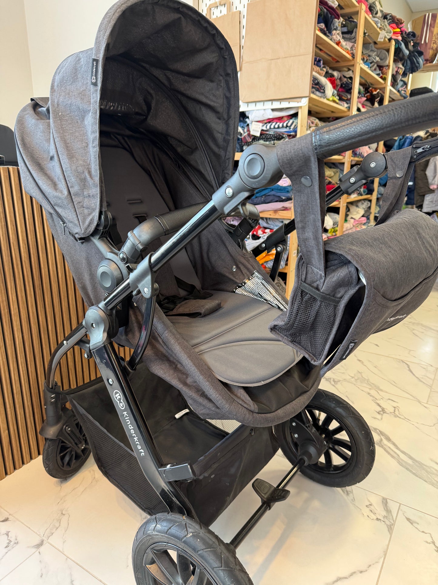 Universalus vežimėlis KinderKraft XMoov 3in1, tamsiai pilka