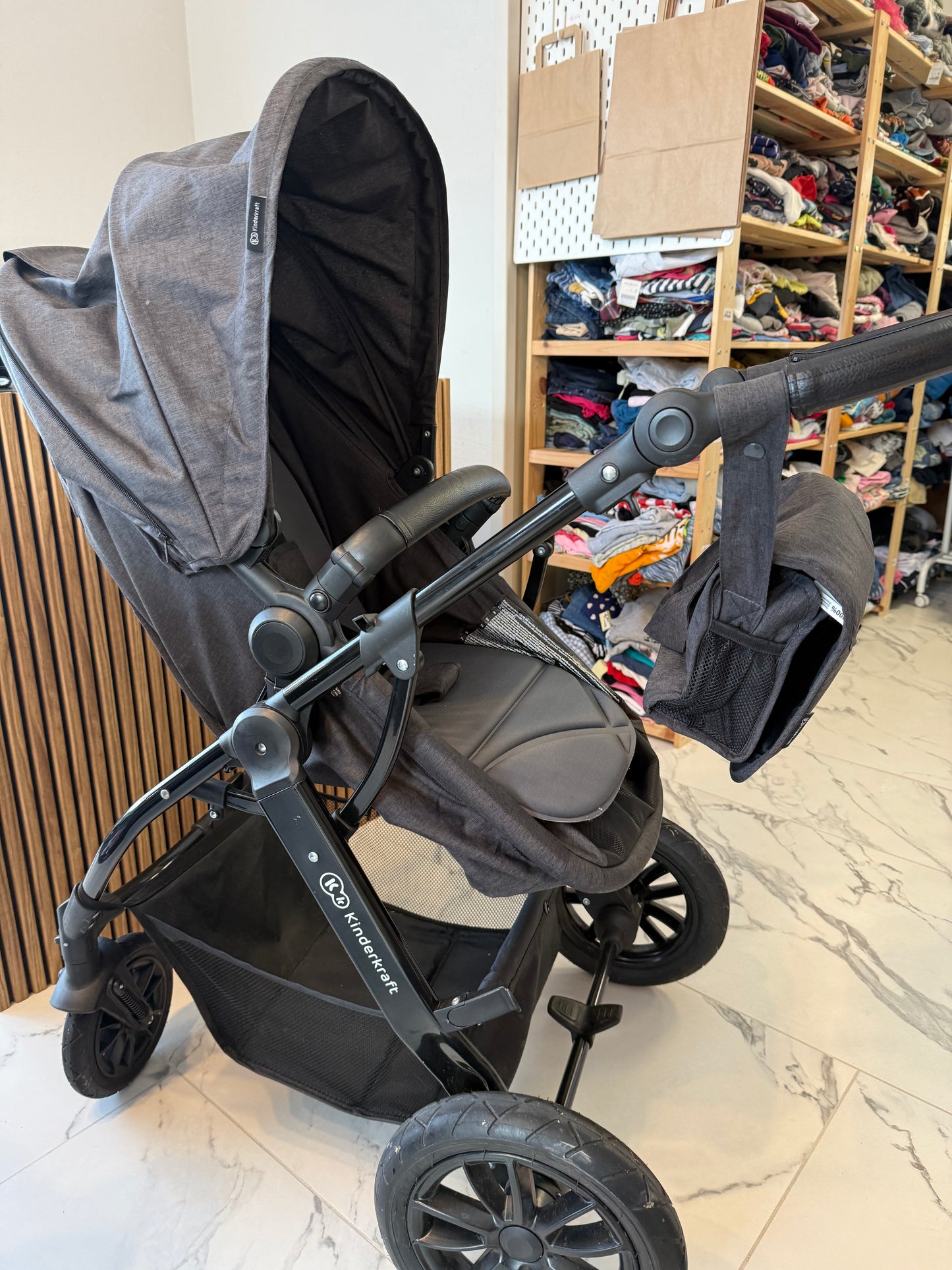 Universalus vežimėlis KinderKraft XMoov 3in1, tamsiai pilka