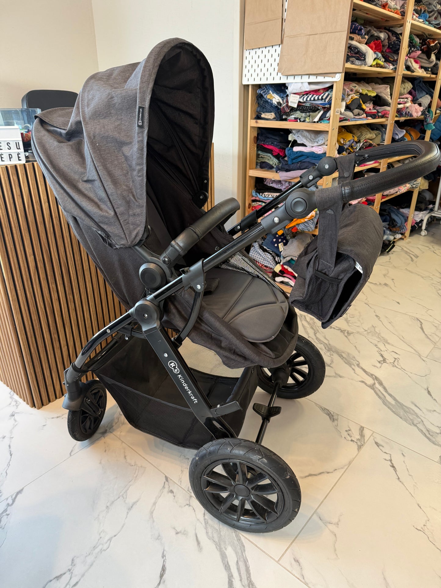 Universalus vežimėlis KinderKraft XMoov 3in1, tamsiai pilka