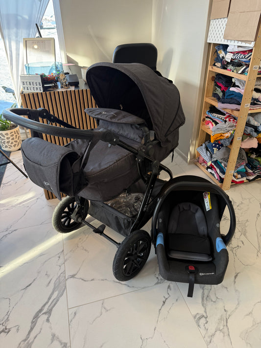 Universalus vežimėlis KinderKraft XMoov 3in1, tamsiai pilka