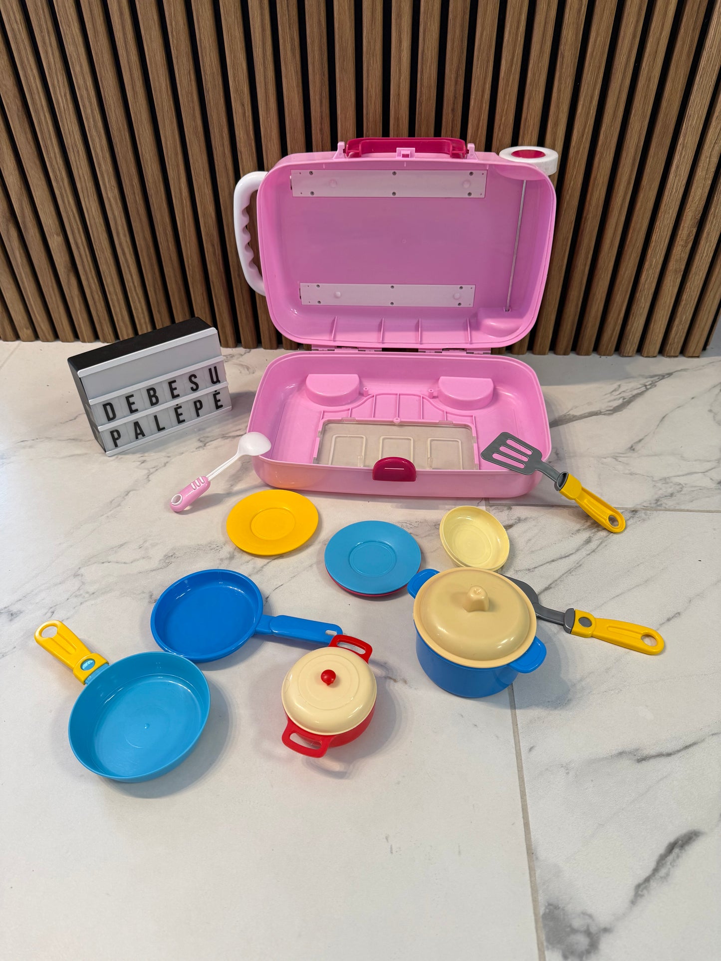 🍳Žaislinis lagaminėlis su virtuvės įrankiais