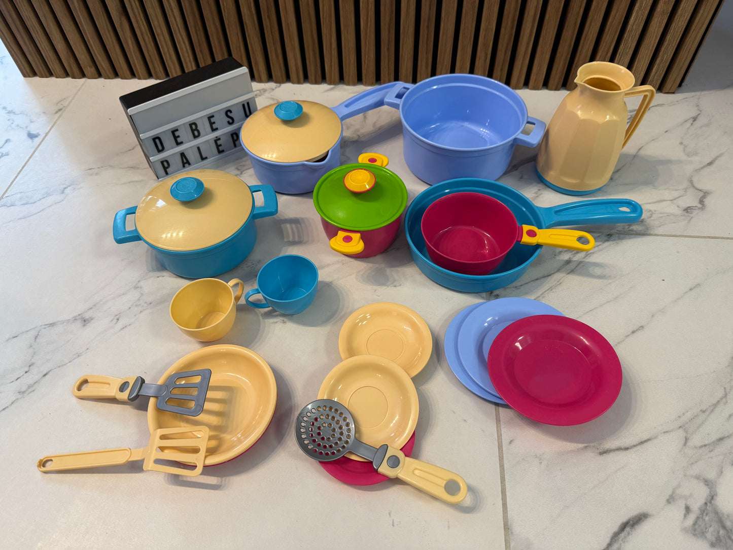 🍽️Didelis žaislinių indų rinkinys vaikų virtuvėlei