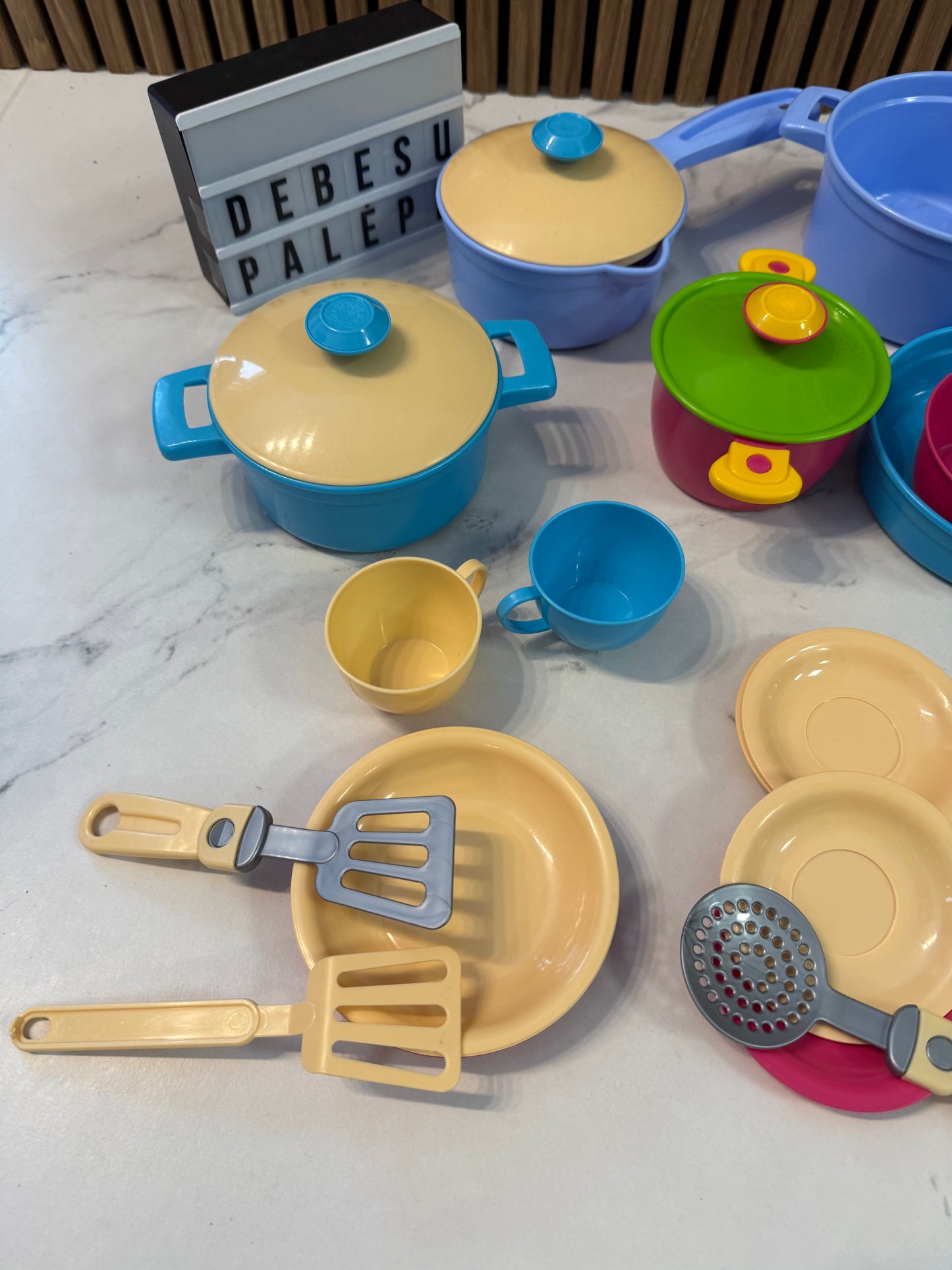 🍽️Didelis žaislinių indų rinkinys vaikų virtuvėlei