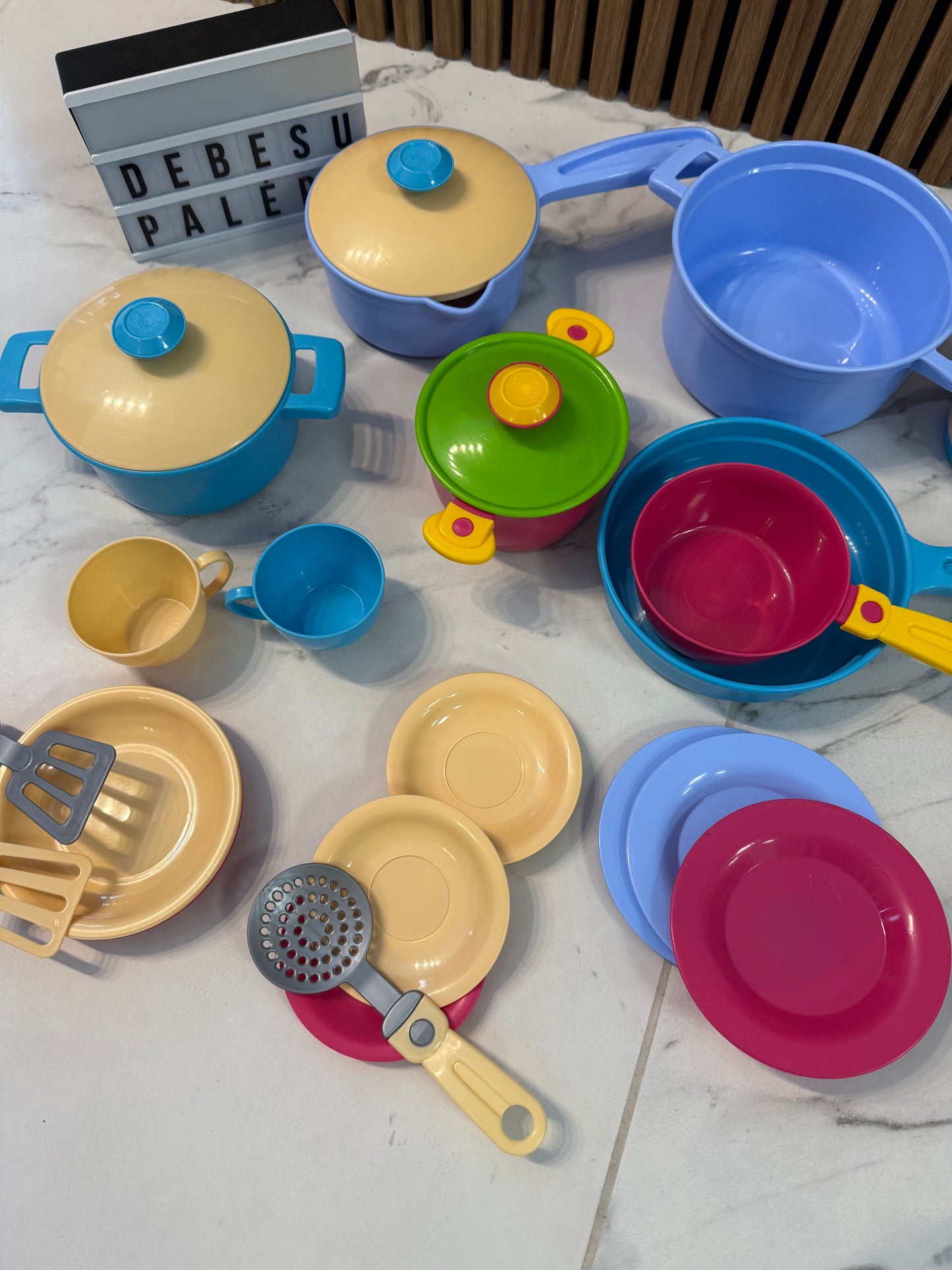 🍽️Didelis žaislinių indų rinkinys vaikų virtuvėlei
