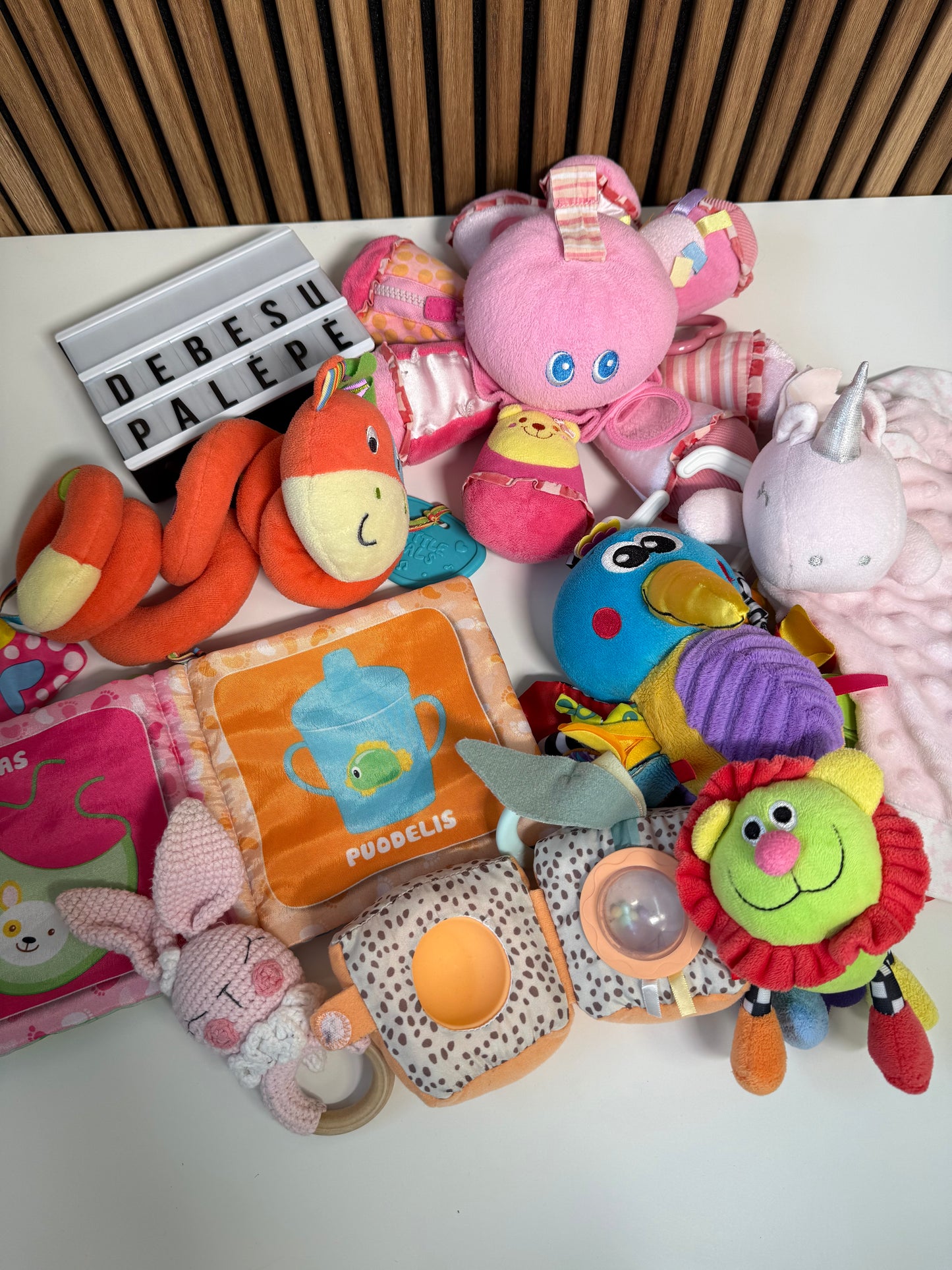 🧸 Kūdikių sensorinių žaislų rinkinys „Mažos rankytės atradimams“