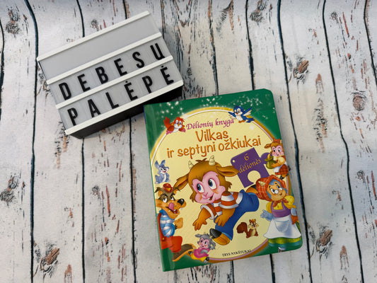 📚 Vilkas ir septyni ožiukai dėlionių knyga
