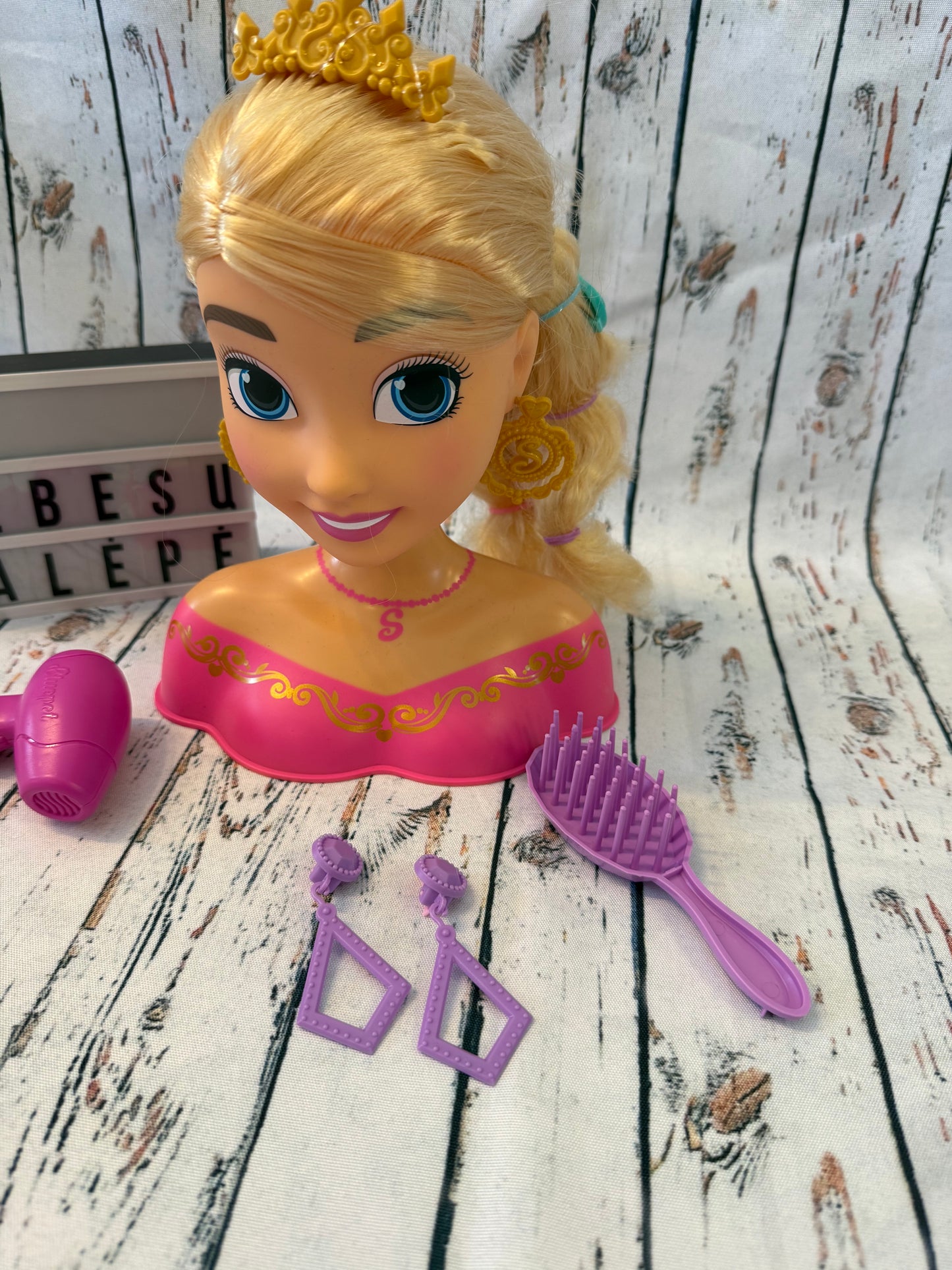 👑💖 Princesės šukuosenų galva su priedais