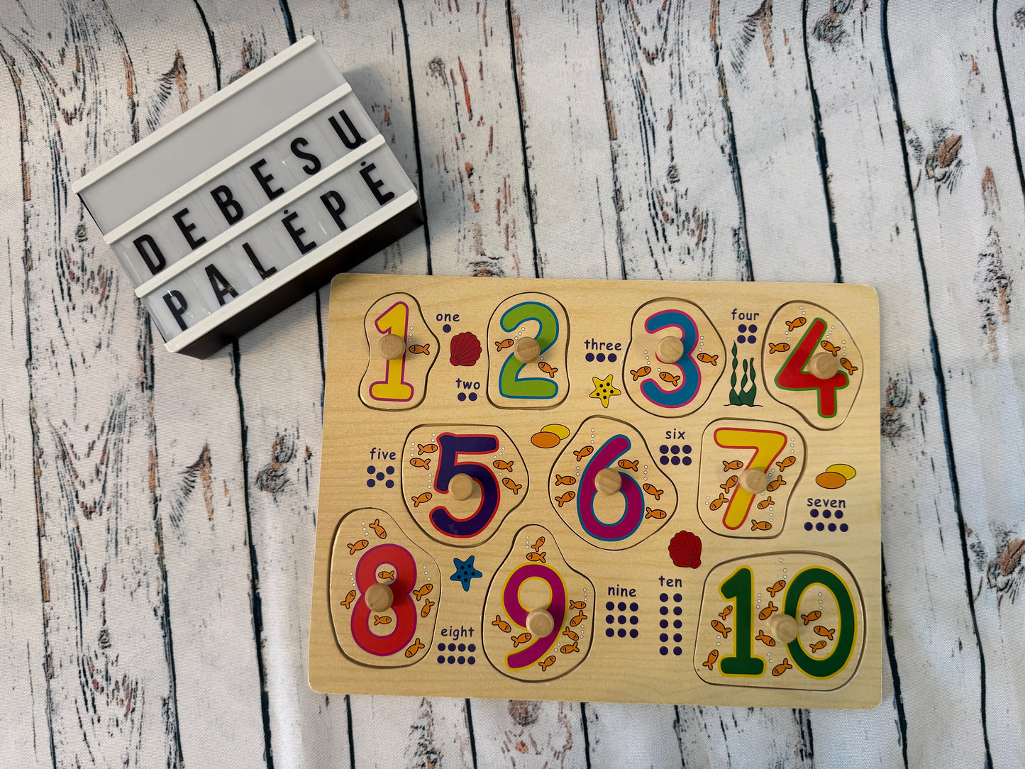Medinė skaičių dėlionė 1–10 🔢🧩