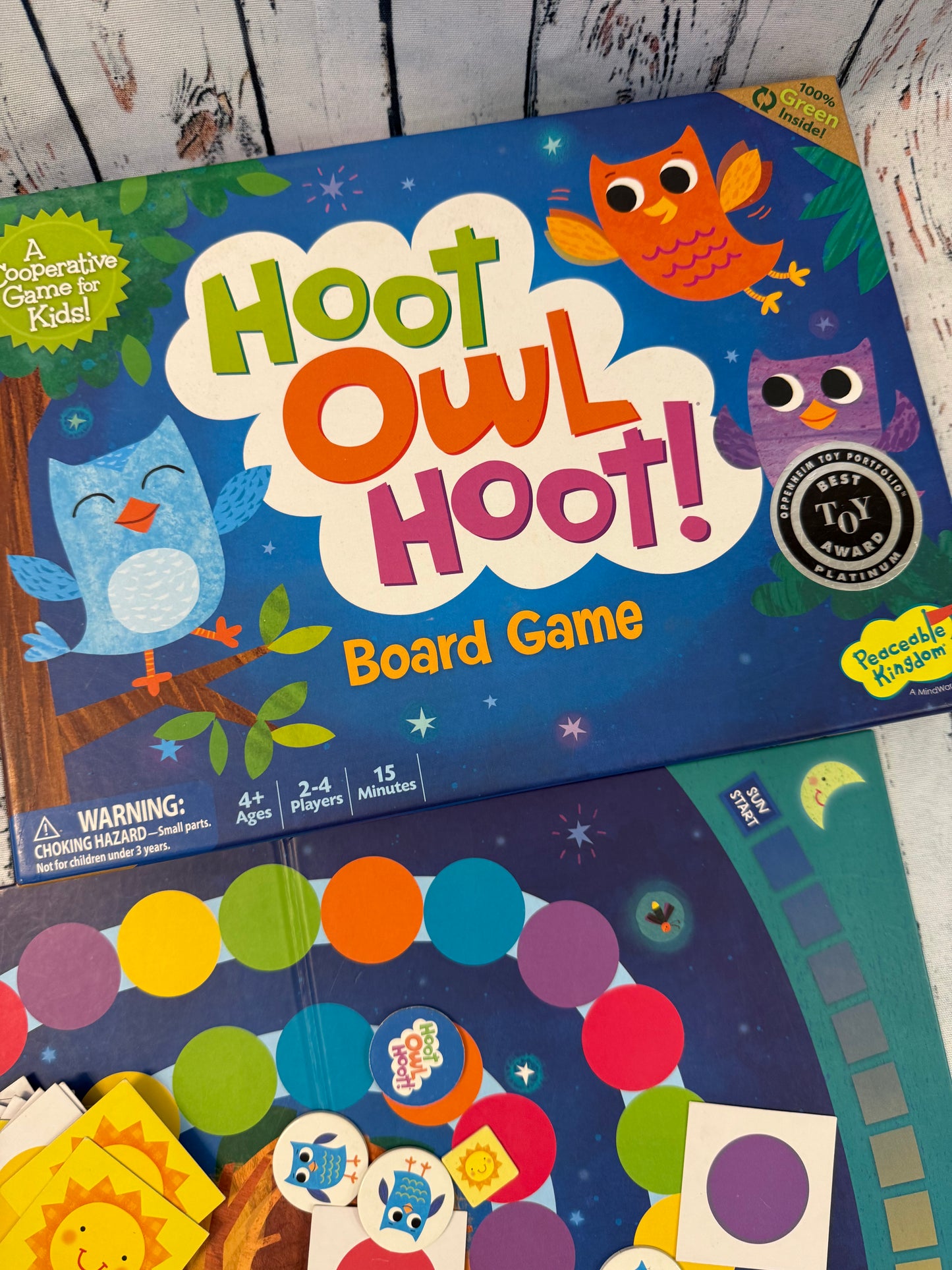 Hoot Owl Hoot stalo žaidimas vaikams (anglų kalba)