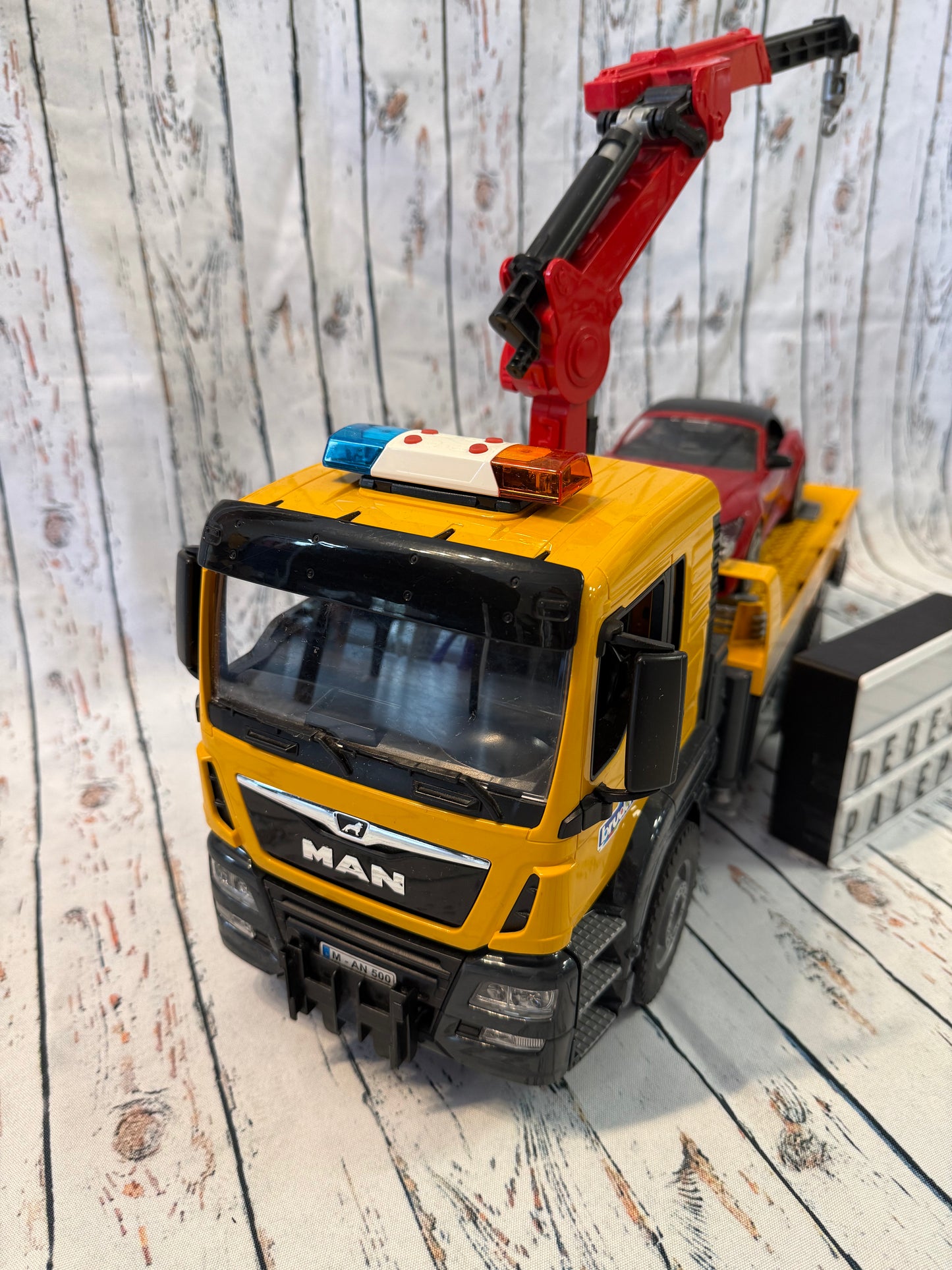 Bruder autovežis su kranu ir automobiliu 🚛🚗