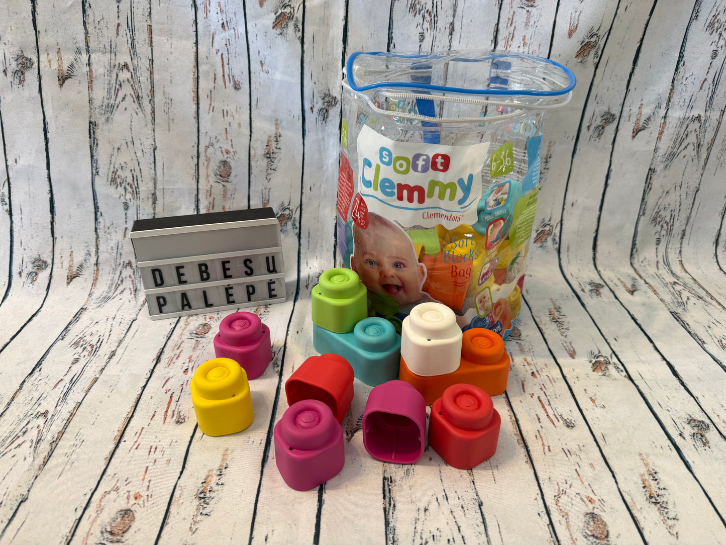 Minkštų kaladėlių rinkinys mažyliui 🧸🌈