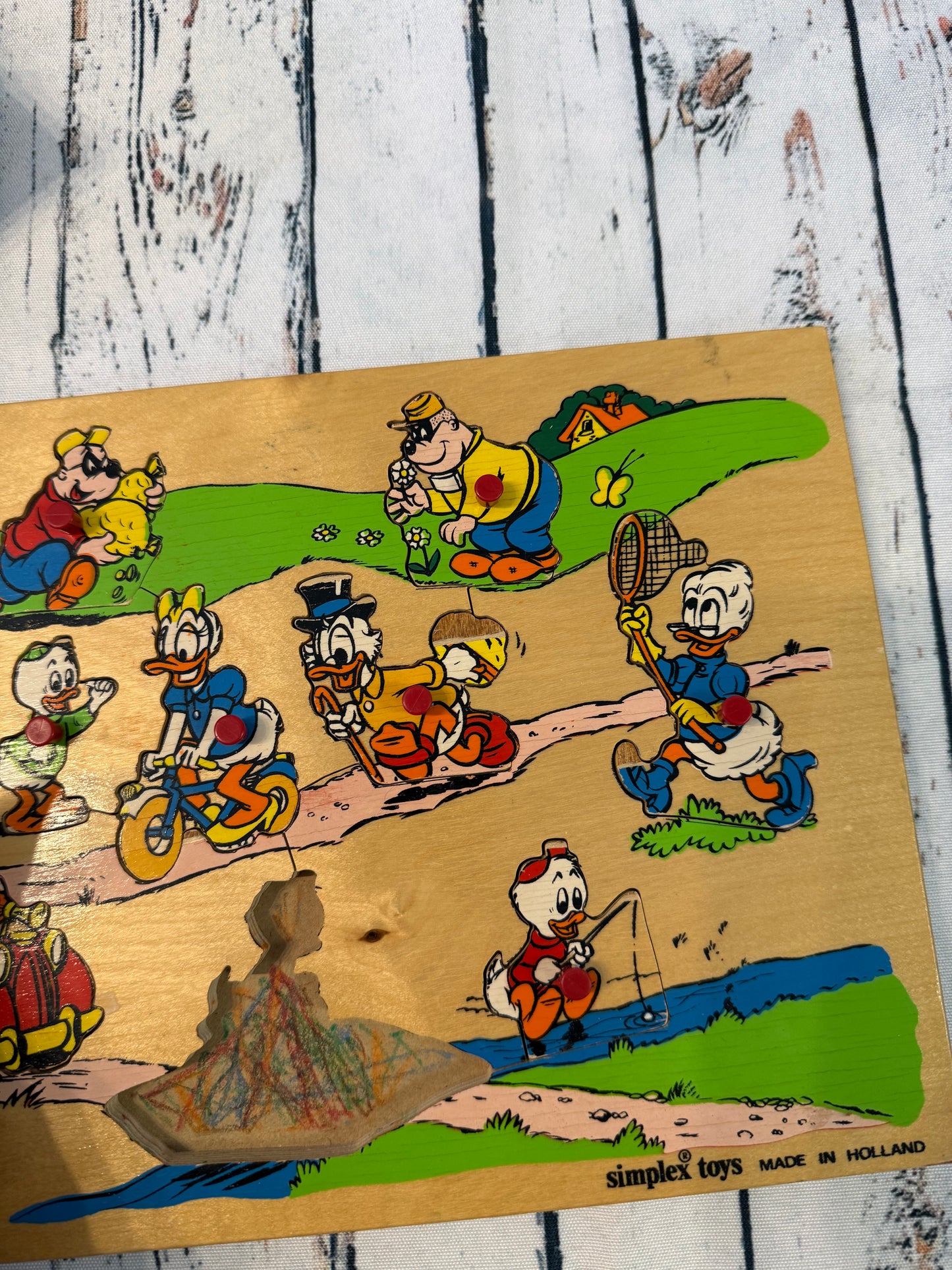 🦆🌳 Retro medinė Ančiukų dėlionė