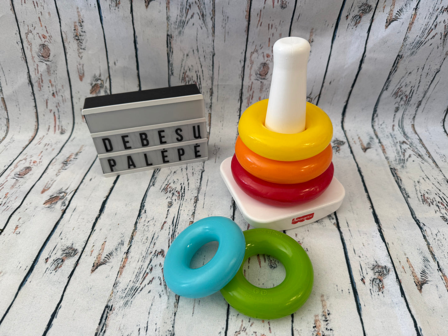 🌈🪀 Fisher Price žiedų bokštas mažyliams