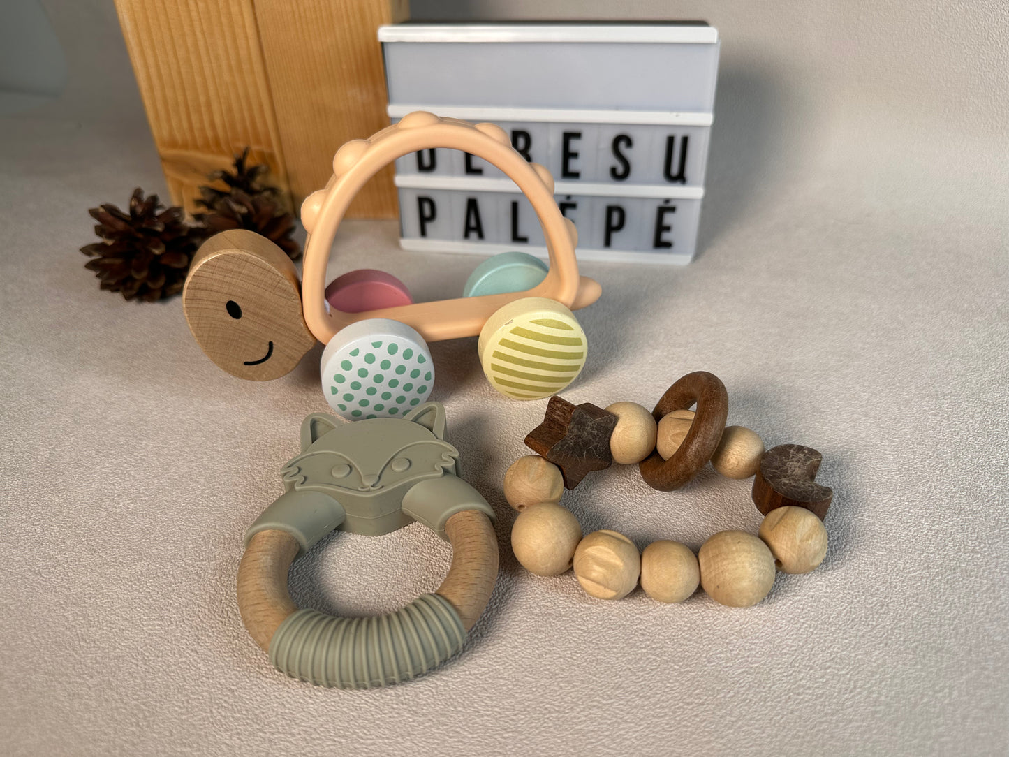 Lavinamasis rinkinys "Ramusis vėžliukas" 🐢🌿 (nuo 3 mėn.)