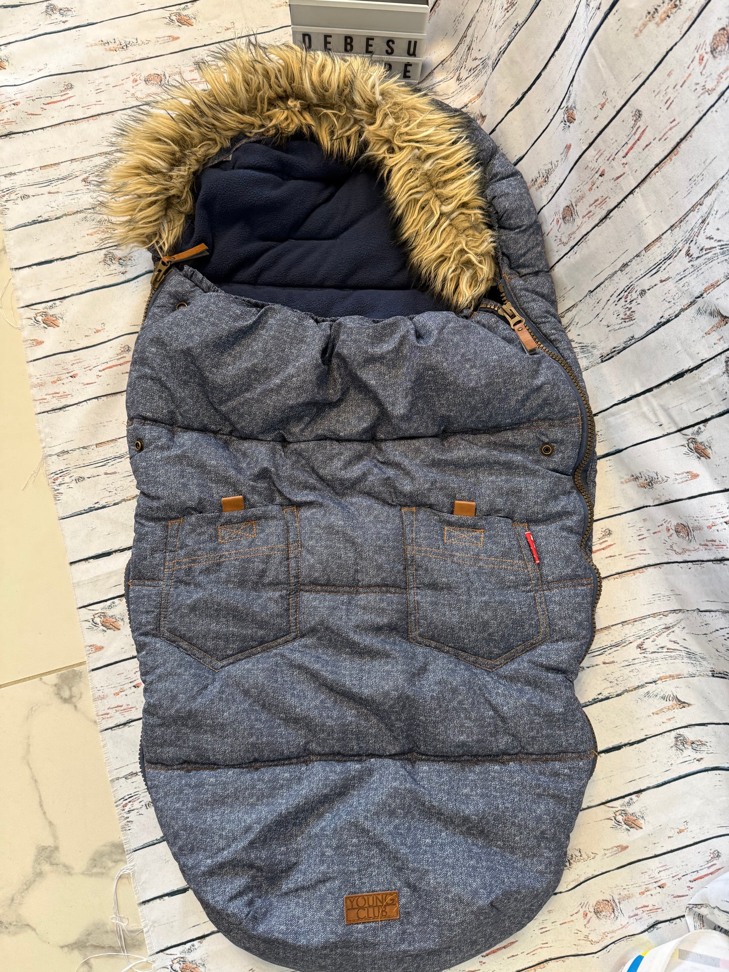 🧸❄️ Šiltas vokelis vežimėliui su kailiuku
