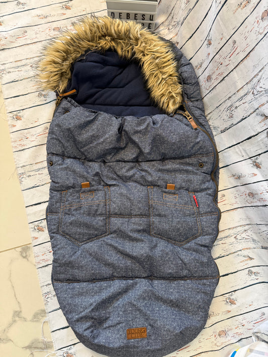 🧸❄️ Šiltas vokelis vežimėliui su kailiuku