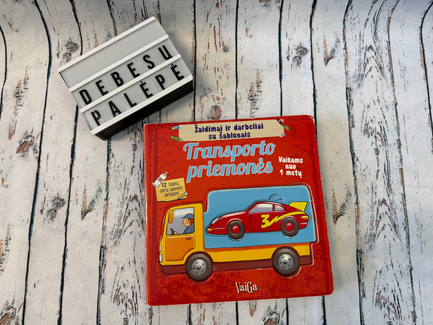🚗📚 Transporto priemonių pažinimo knyga su šablonais