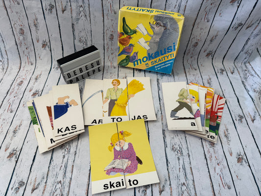 📖🦔 Mokausi skaityti – žodžių ir veiksmų kortelės