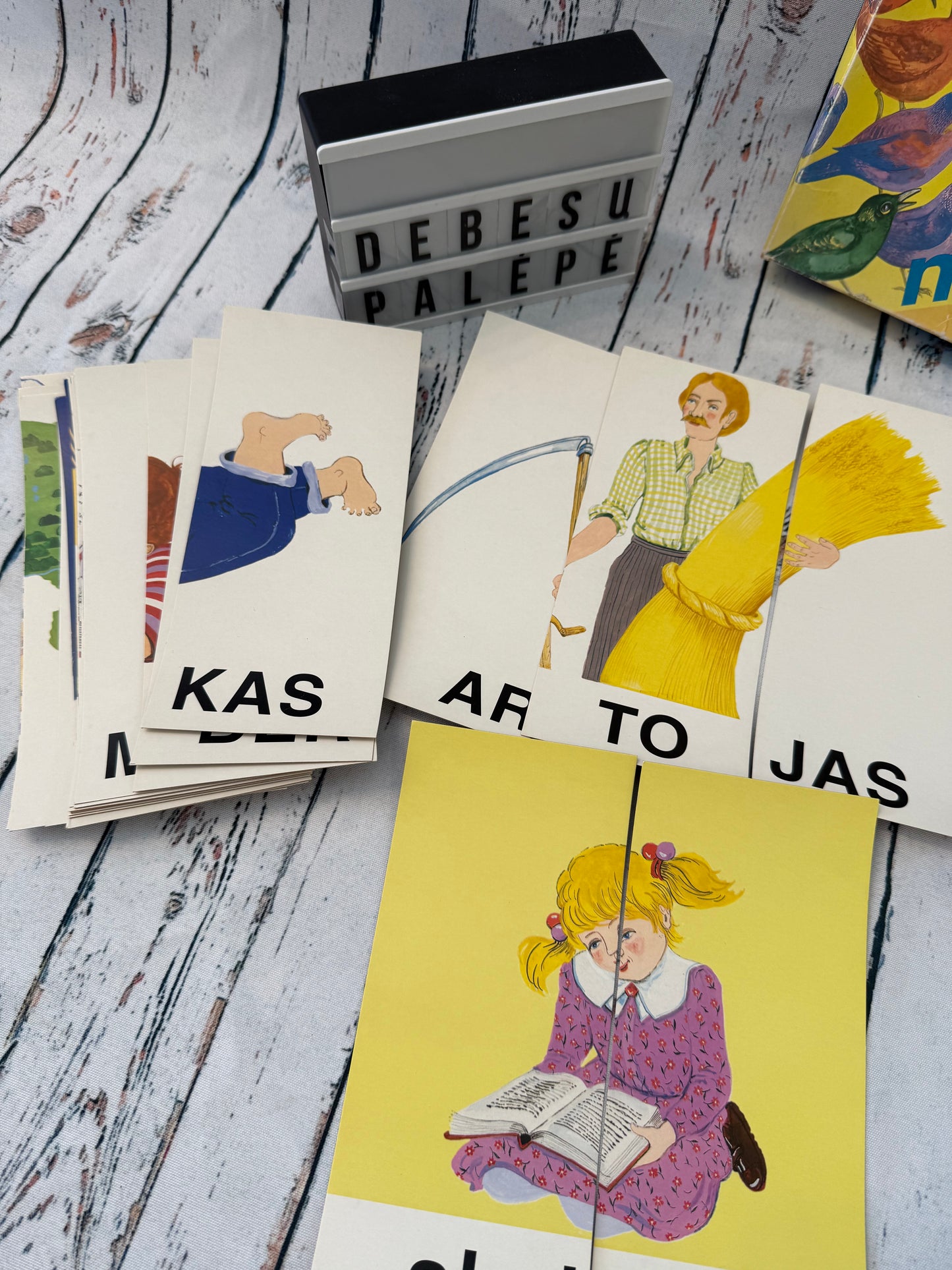 📖🦔 Mokausi skaityti – žodžių ir veiksmų kortelės