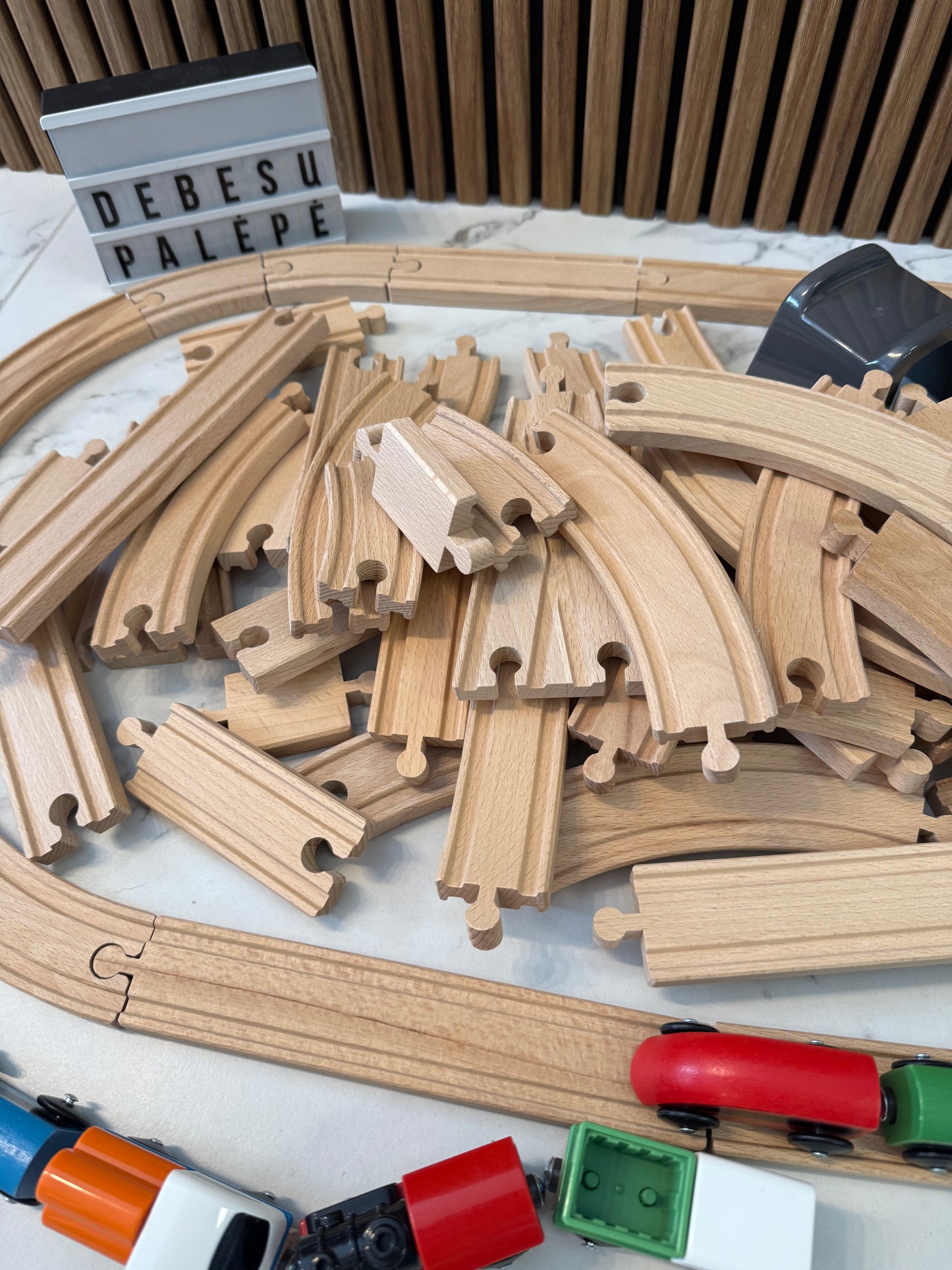 🚂 IKEA Medinė traukinukų trasa su lokomotyvu 🌲