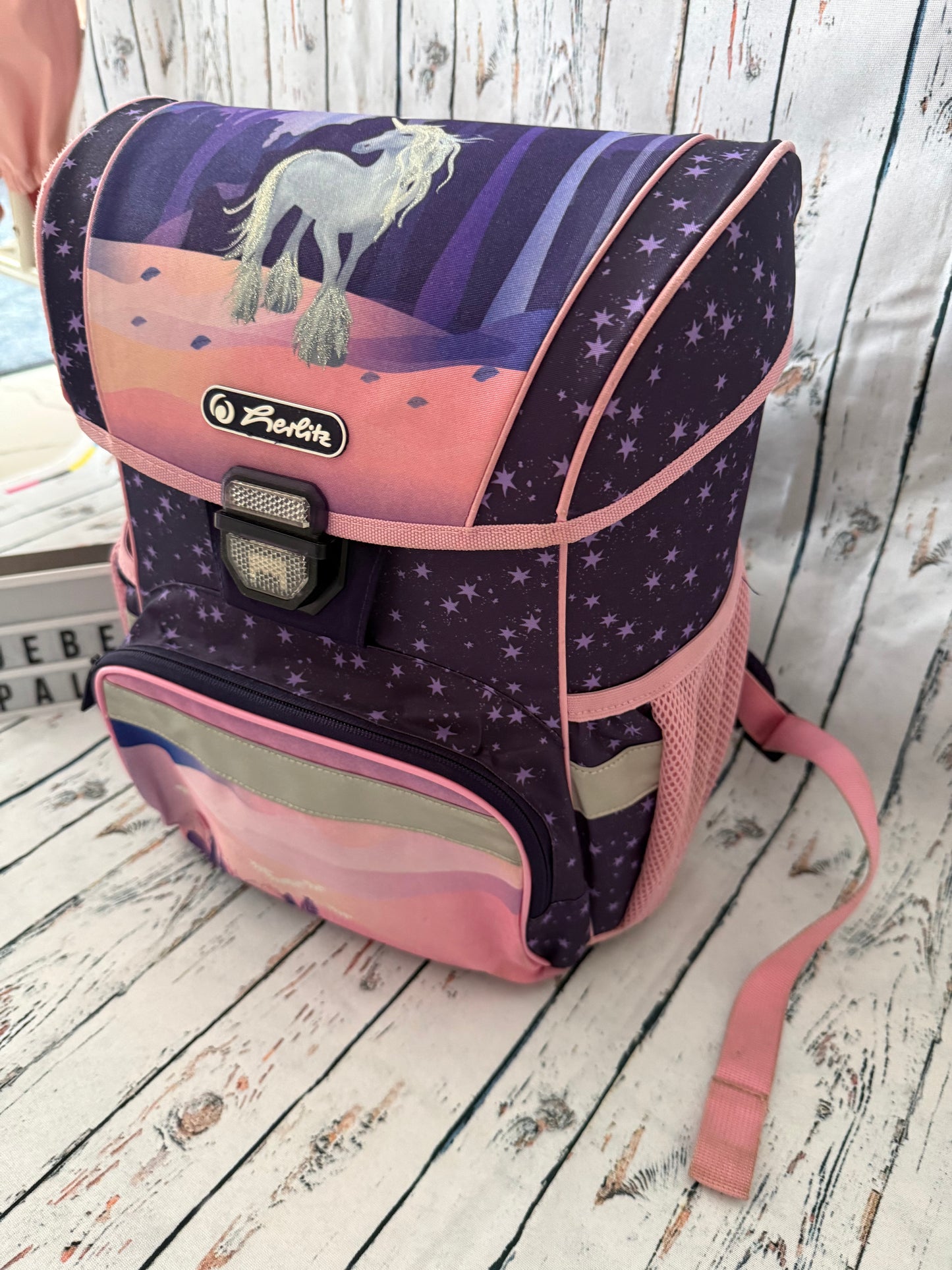 🎒🦄 Herlitz mokyklinė kuprinė su vienaragiu